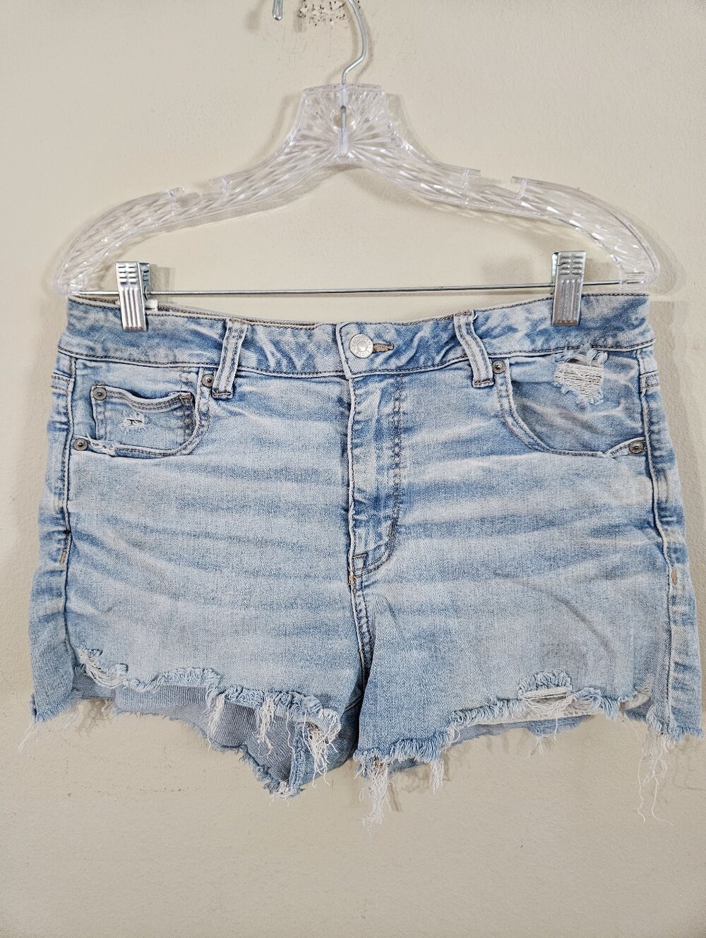 American Eagle High Rise Shortie Cutoff Jean Shorts Size 14